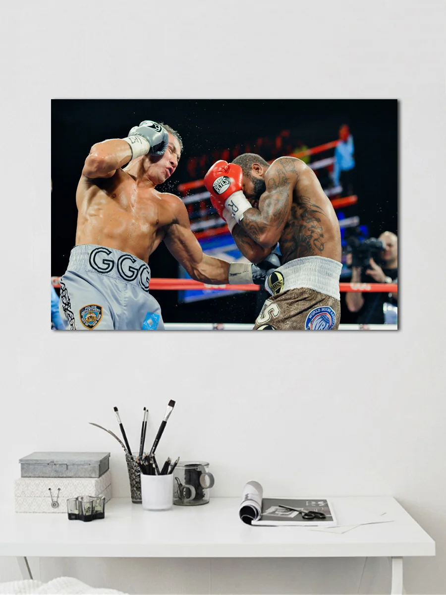 Бокс тройной gennady golovkin фотография для дома гостиной украшение спальни EX056|fabric