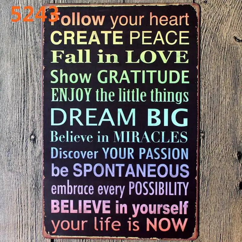 

Life is Believe Vintage Metal Plaques Tin Sign Wall Pub House Kitchen Art Coffee Decoration A-5396