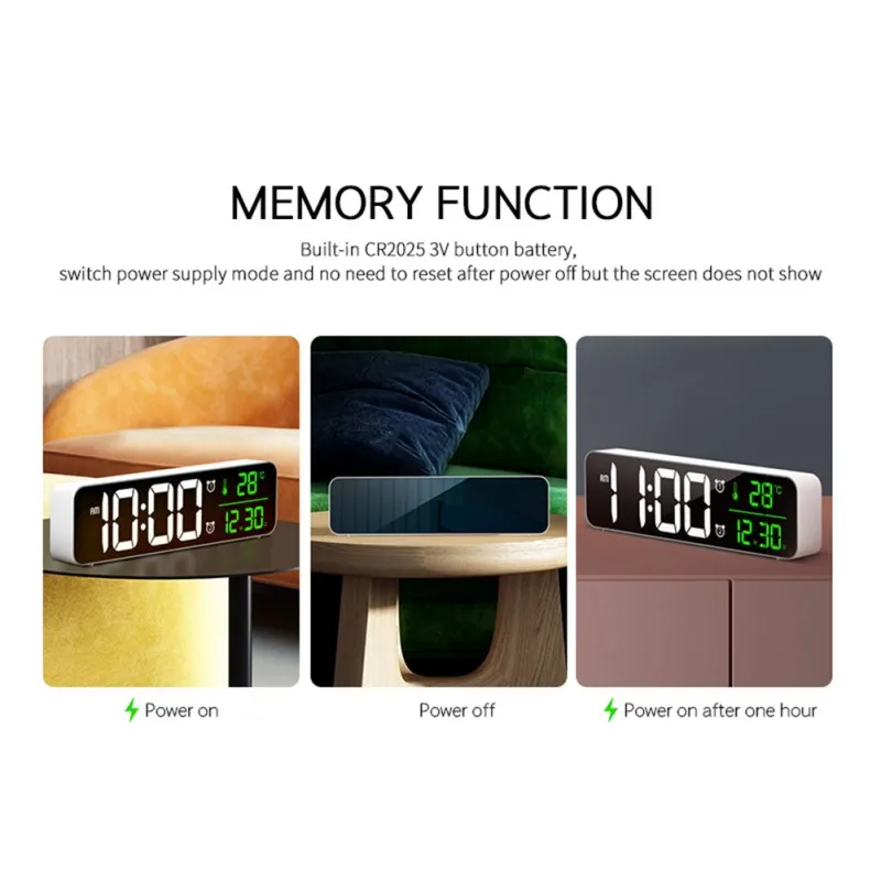 

LED Digital Alarm Clocks For Bedside With Snooze Digital Clock USB Charger Dual Use Clock And Brightness Dimmer