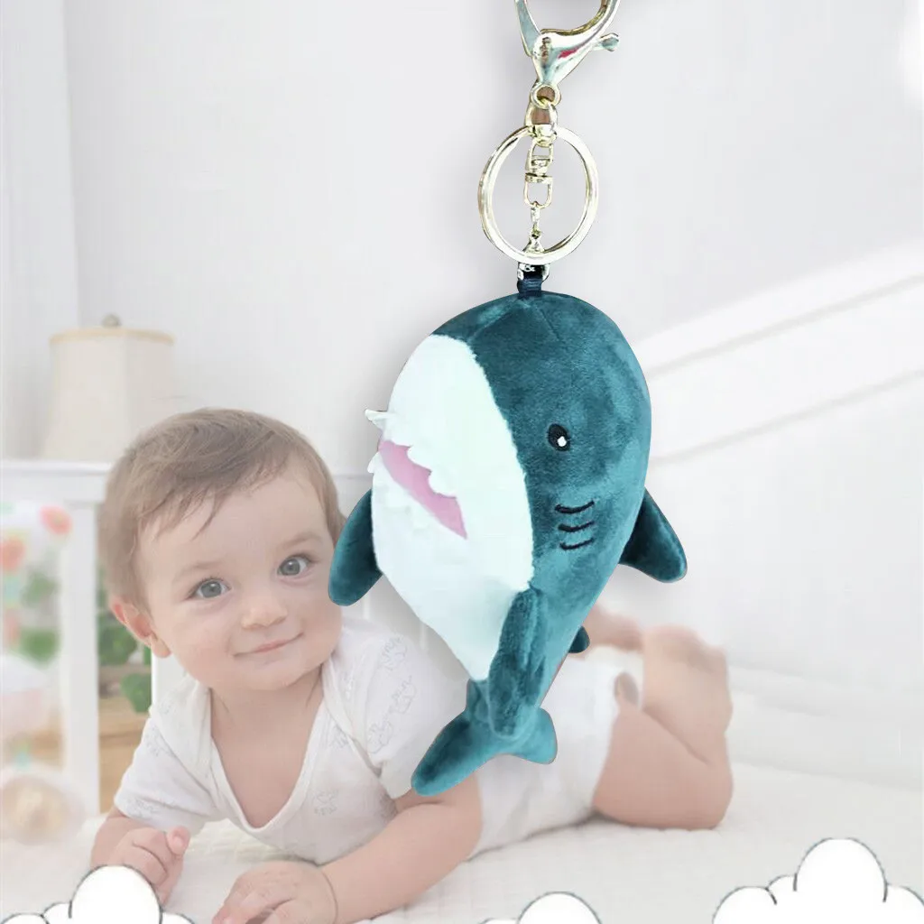 Мини милые плюшевые игрушки морских животных - акула, мягкая наполненная кукла, рюкзак с ключиками, украшения, подарок на день рождения для детей.