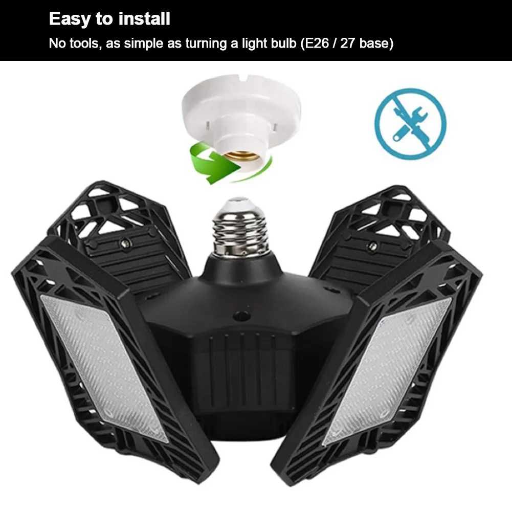 

150W 15000LM Basement Shop Easy Install Gym Ultra Bright Barn LED Garage Light Warehouse Adjustable Angle Deformable Industrial