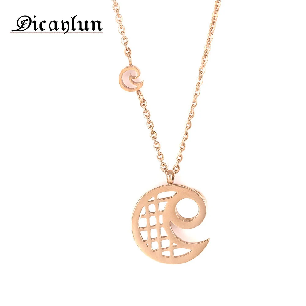 Ожерелье DICAYLUN в форме рыбы e образная Подвеска из розового золота ювелирные