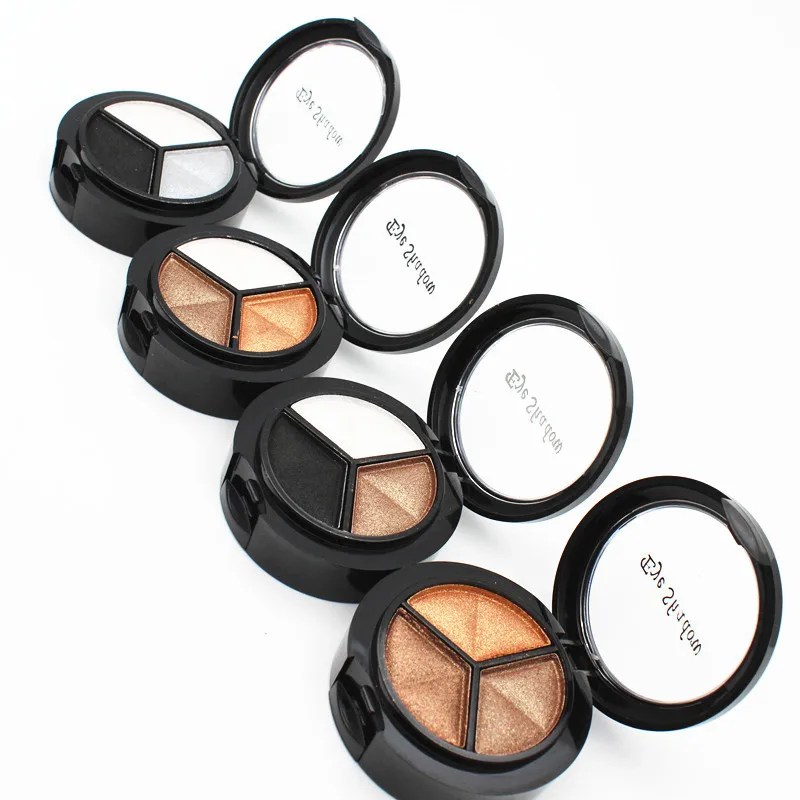 Портативная коробка для теней век 3 цвета перламутровый телесный макияж пудра