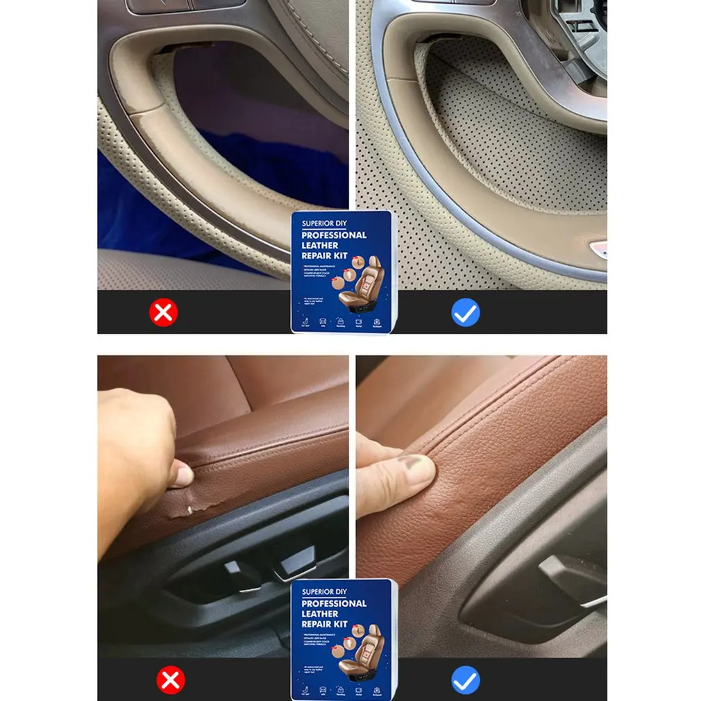 

Car Care Fluid Leather Repair Kit Automatic Complementary Color Paste Car Seat Sofa Coat Hole Scratch Crack Polish Paint Care