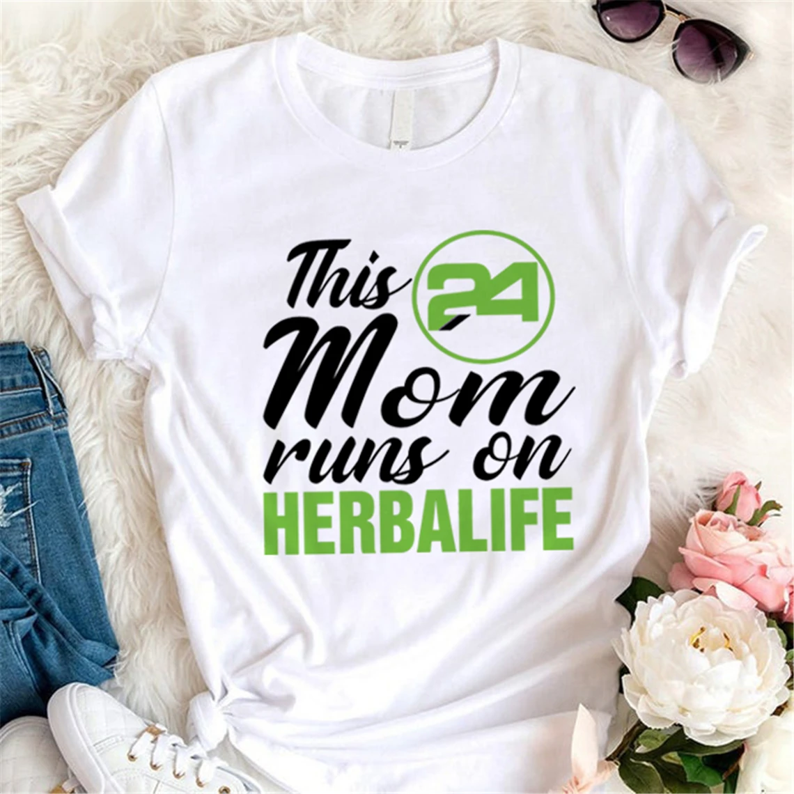 Эта мама работает на рубашке Herbalife унисекс в эстетике питательные футболки с