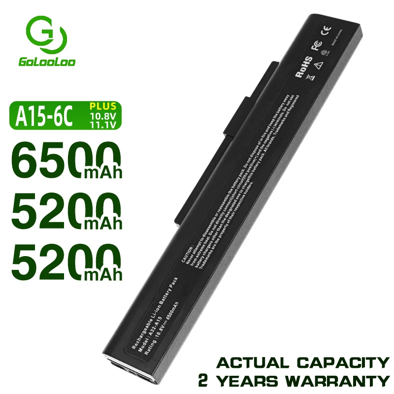 Аккумулятор Golooloo для ноутбука MSi A32 A15 CR640 CR640DX CR640MX CR640X CX640 CX640DX CX640X A6400|Аккумуляторы