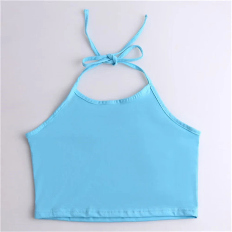 

2021 Sexy Crop Tops For Women Halter Fitness Tight Bustier Strappy Skinny T-Shirt Girl Cropped Tops Vest Tank Tops
