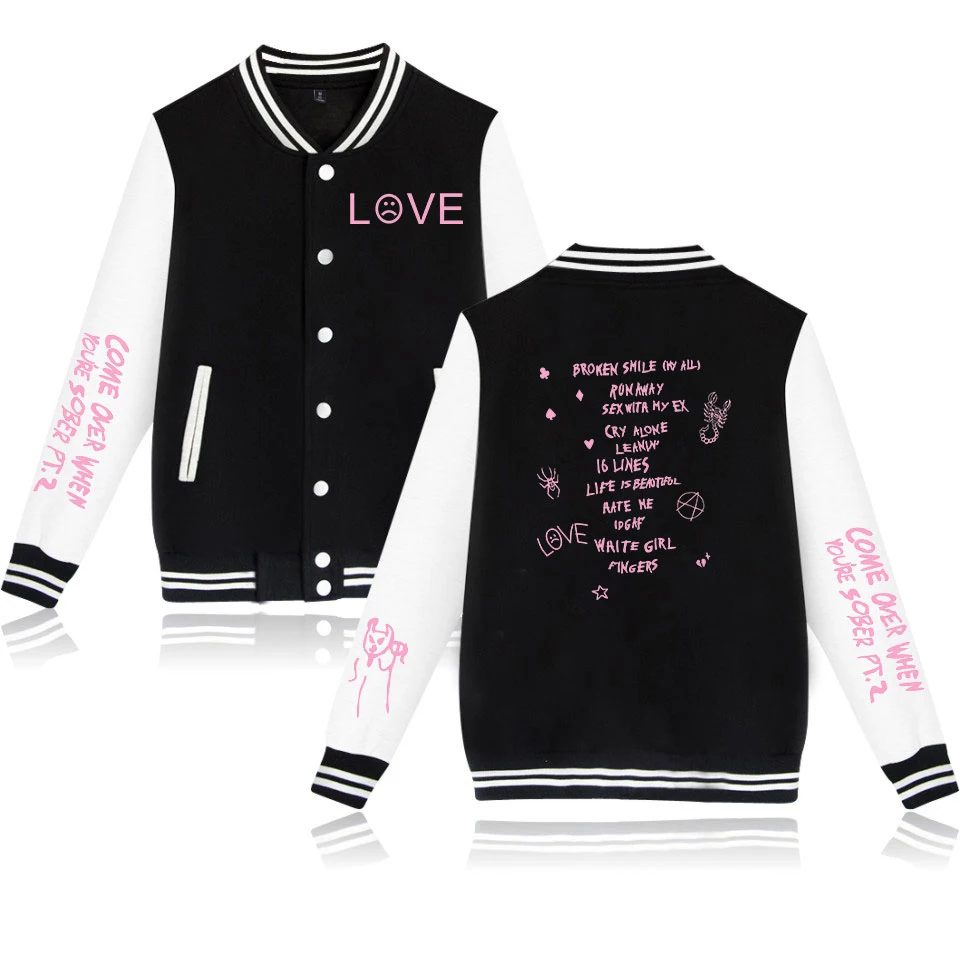 

Newest Lil Peep Fashion Baseball Unisex Long Sleeve Jacket Hot Selling Casual Streetwear Clothes Customization Support xxs-4xl