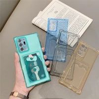 soft wallet card holder phone case for xiaomi poco x3 nfc redmi 9t note 8 9s 10s pro max slide camera protection candy cover