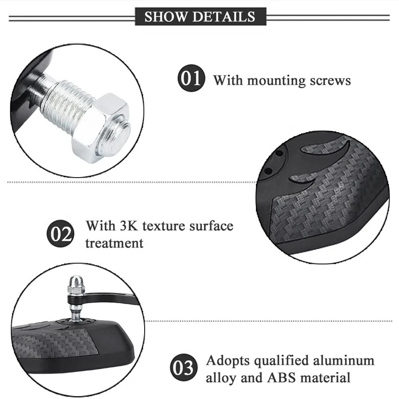 

Bike Mirror 360 Rotation Bicycle Handlebar Rearview Mirror for Mountain Bike Motorcycle Electric Bicycle Folding Bike