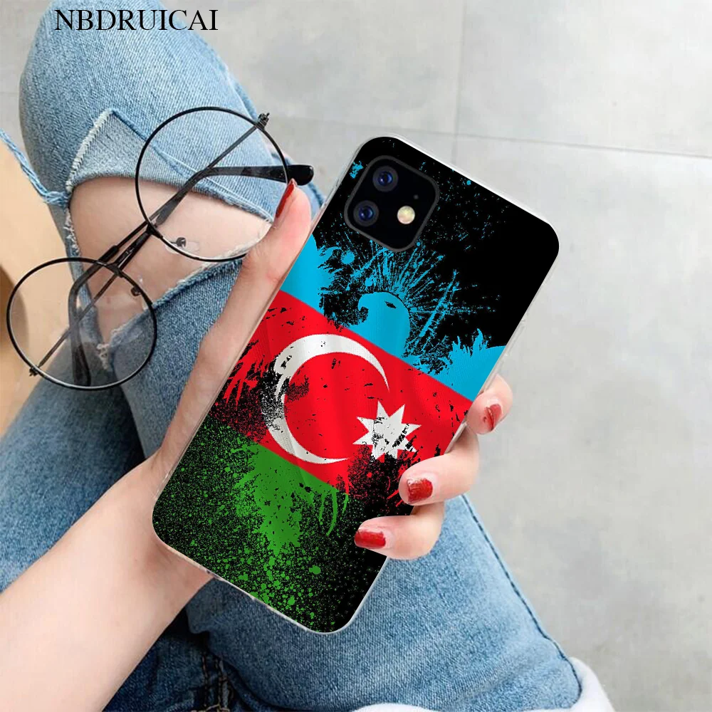 Мягкий резиновый чехол для телефона PENGHUWAN из черного ТПУ с флагом azerjan buta iPhone 11 pro XS
