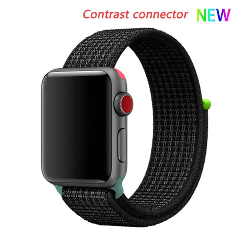 Black white 5 hit Нейлоновый ремешок для apple watch 44 мм/40 мм 4 5 iwatch 42 мм/38 мм 3 2 1 браслет красочные спортивные аксессуары для часов - Цвет ремешка: Black white 5 hit