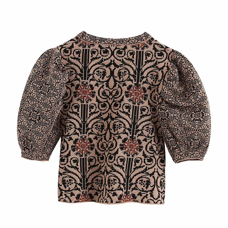 

O Neck Long Sleeve Blouse Women Sweaters Print Women's Sweater Female 2020 Vintage Summer Women's Spring Coat Tops Harajuku