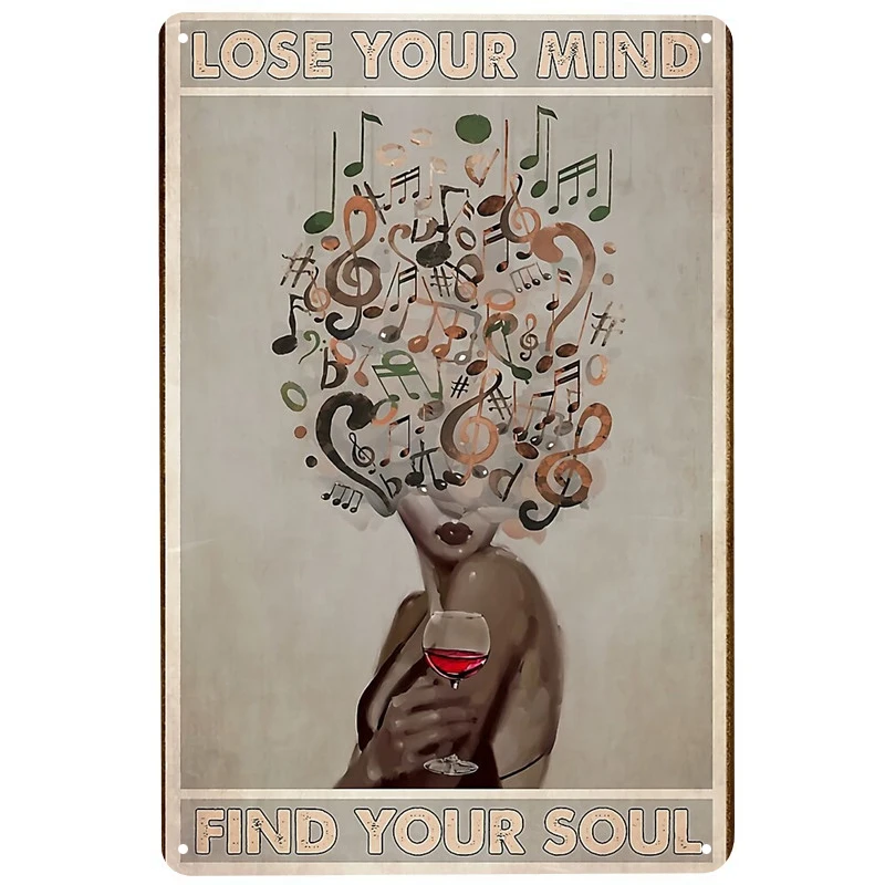 

Music goddess printed Vintage Metal Signs Retro Tin Signs Funny Poster Decor for Bar Pub Club Decoration for Living Room Home