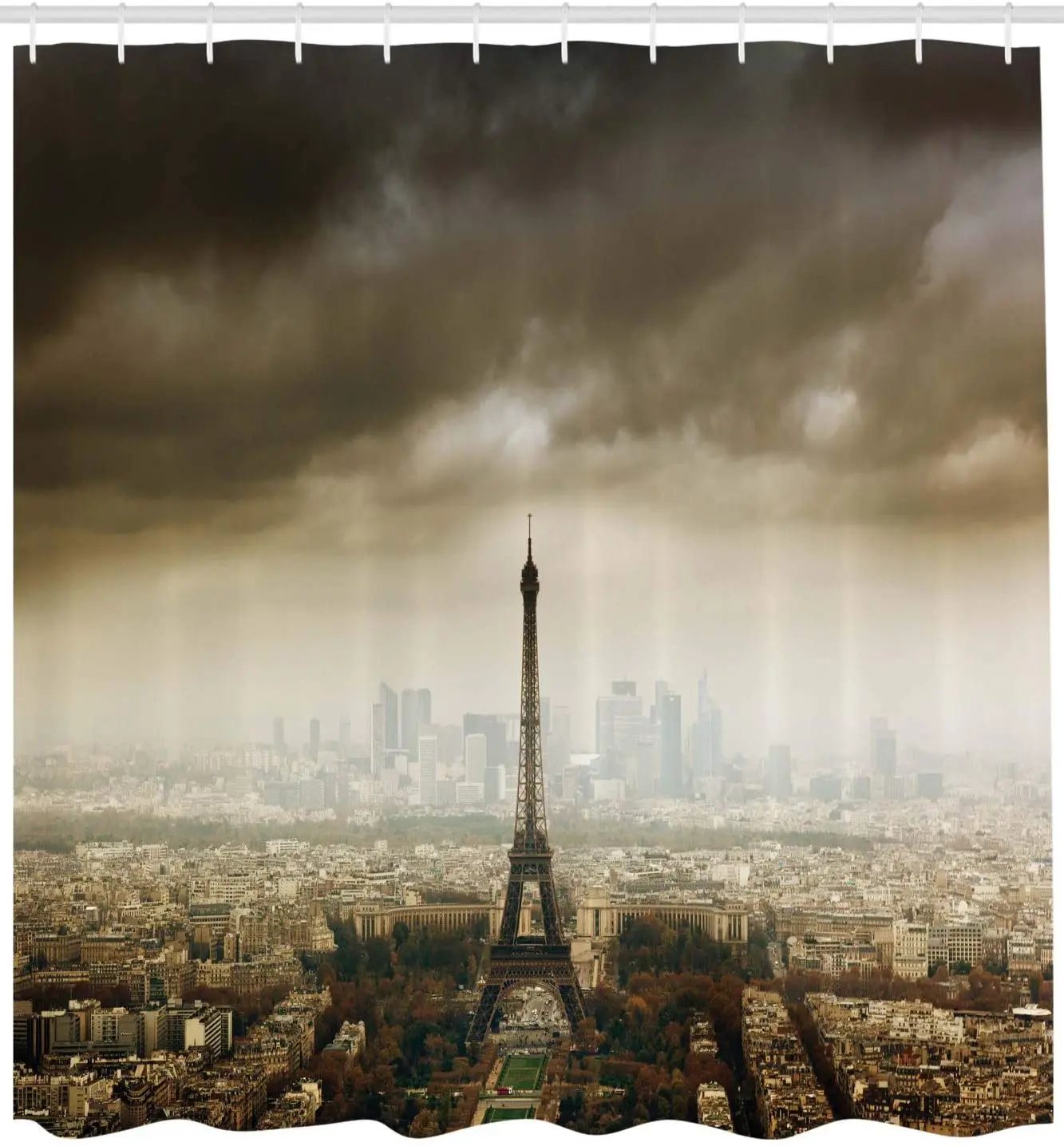 Водонепроницаемая душевая занавеска с изображением Эйфелевой башни пейзажа