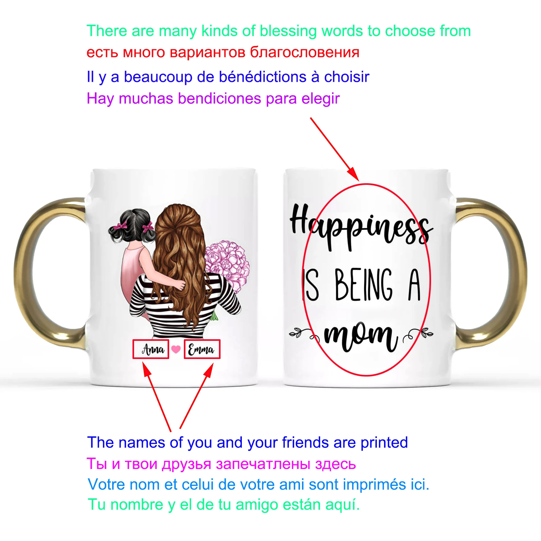 

Персонализированные кружки для кофе Семья одежда для мамы и дочки чашка с возможностью креативного самостоятельного выбора между кружка з...