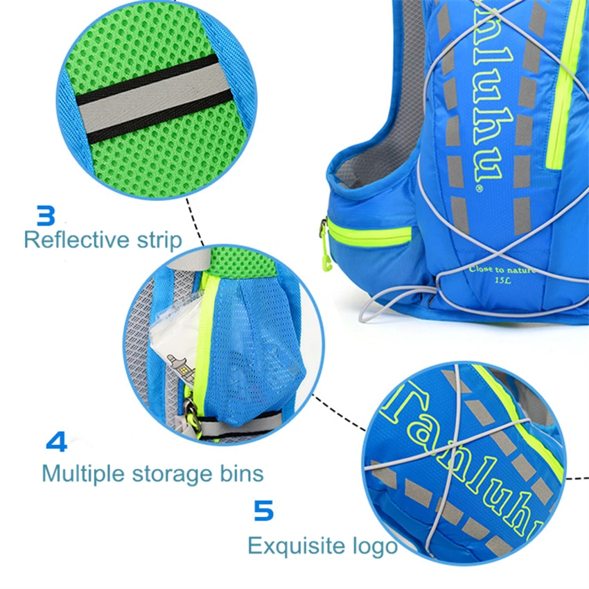 COOL 15L Cycling Running Backpack with Water Bag Waterproof Men Women MTB Bike Cross Country Bags Gym Backpack Bicycle City Bags