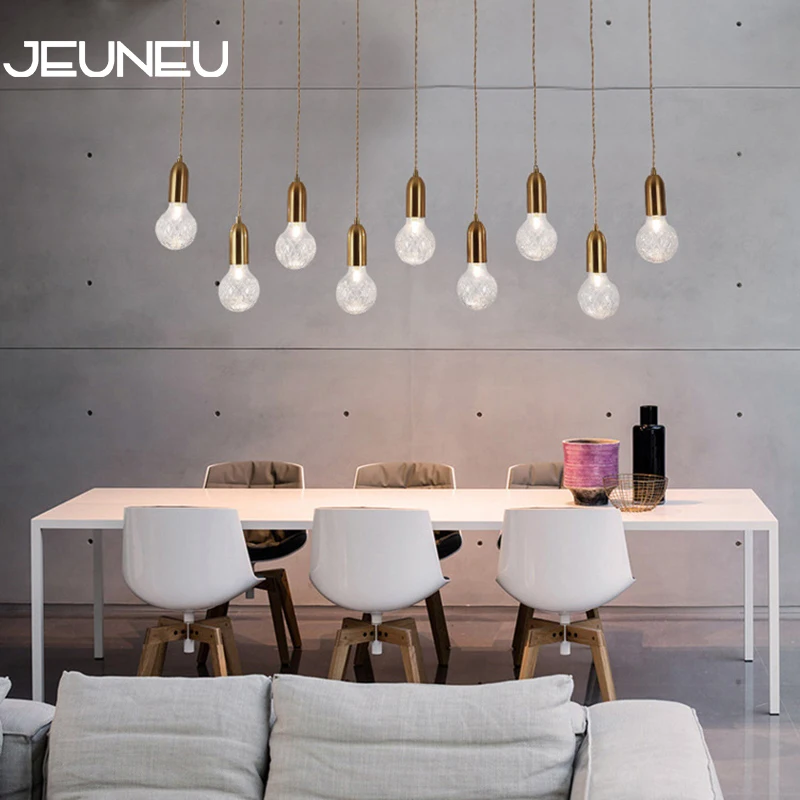 Современный минималистичный стеклянный подвесной светильник с одной головкой