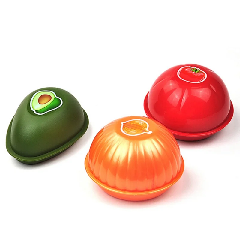 Овощной контейнер для еды лук чеснок авокадо помидоры лимон зеленый перец свежий