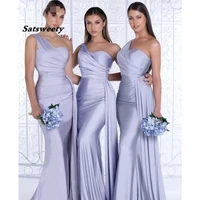 bridesmaid dresses sweetheart one shoulder spandex satin mermaid bridesmaid dresses with zipper wedding party bridemaid gowns