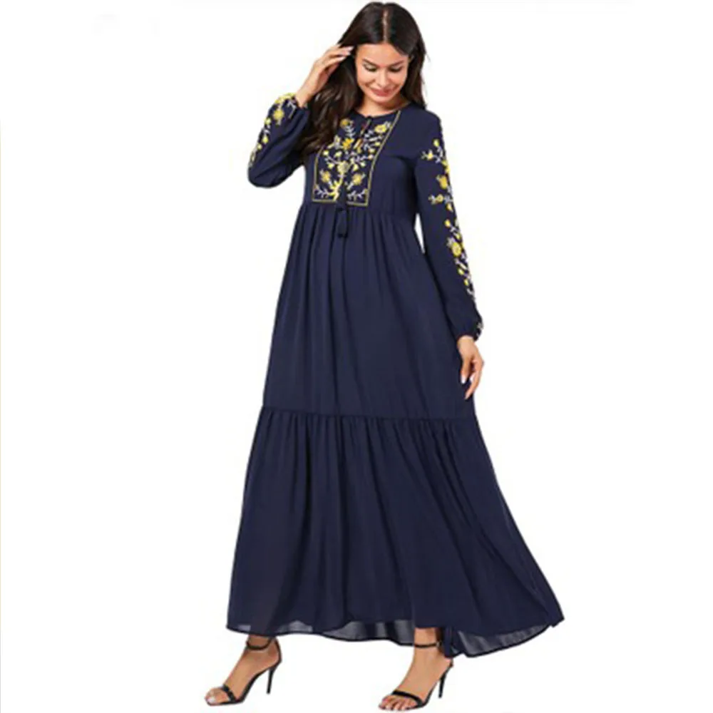 Модное мусульманское платье арабский abaya женский турецкий плюс размер