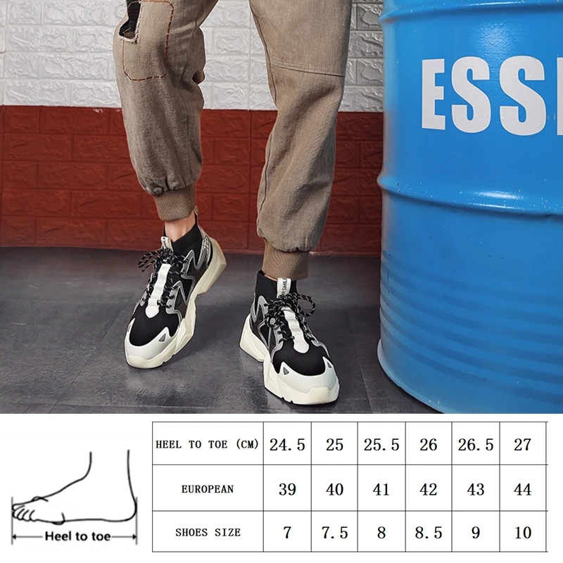 

2021 Brand Rubber Platform Chunky Sneakers Fashion Men Running Shoes Zapatillas Hombre Footwear Casual Mens Trainers For Jogging