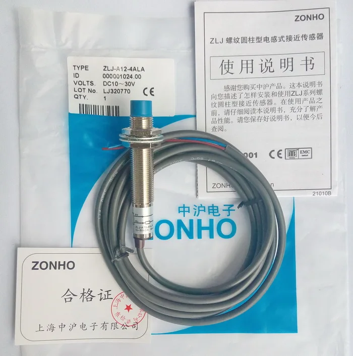 

Shanghai Zhonghu Electronics ZLJ Series M12 Cylindrical DC Three Wire Proximity Switch