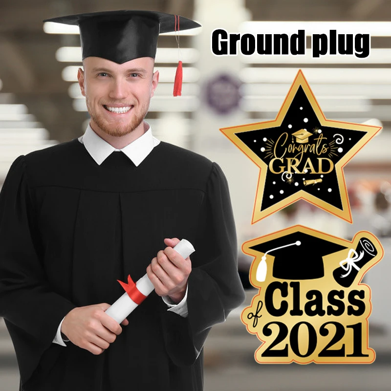 

Выпускной украшения 2021 двор вывеска счастливый Выпускной вечерние знаки газона со ставками Congrat град на открытом воздухе украшения сенокос