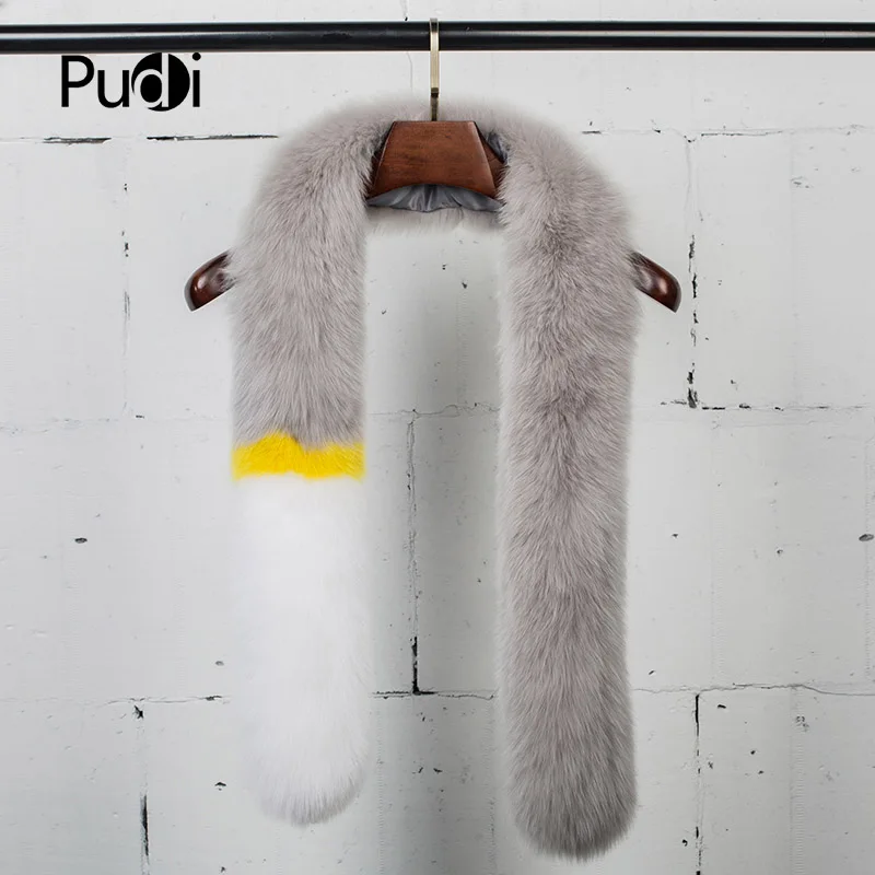 

Pudi SF731 The New Lady Fur Scarf Is The Fox Fur Fur Scarf Color Stitching Design Fashion Warm A Variety Of Color Optional