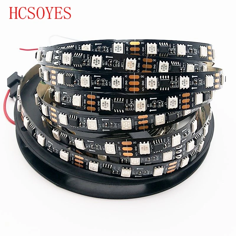 WS2811 1 м/5 м 30/60 светодиодов/м 5050 SMD RGB полоса адресуемые пиксели внешний ic УПРАВЛЕНИЕ