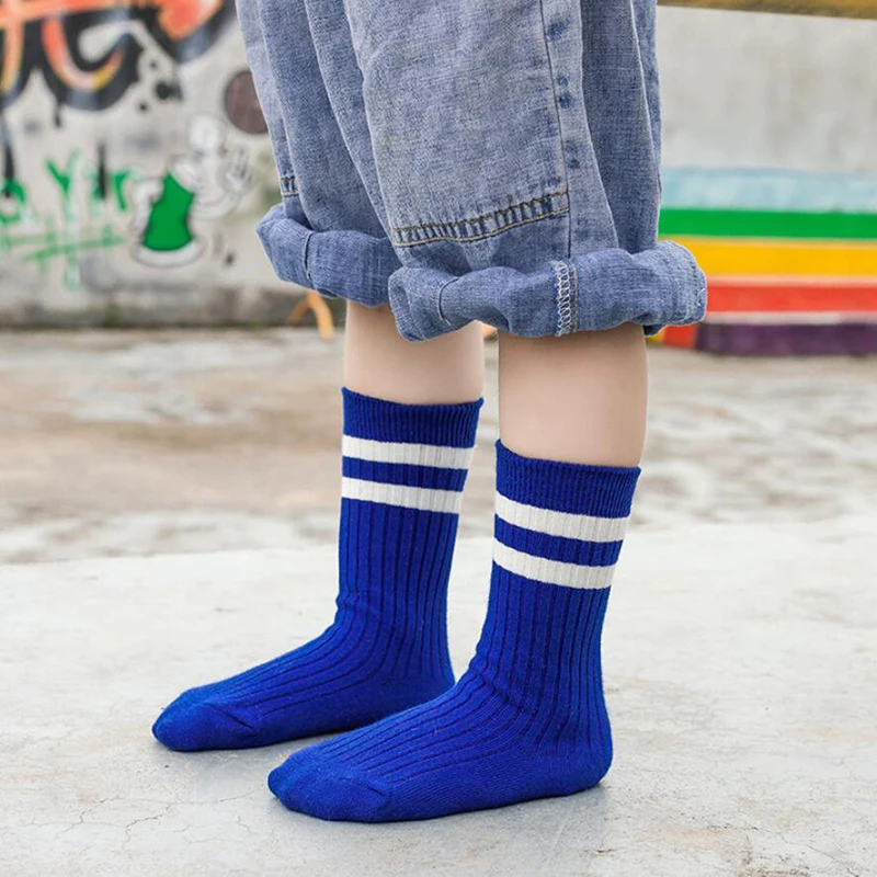 1-10Years ni&ntilde;os calcet&iacute;n de algod&oacute;n deportes ni&ntilde;os calcetines tobilleros chicas beb&eacute; suave despojado calcetines de ni&ntilde;os calcetines de la ropa de la escuela.-1