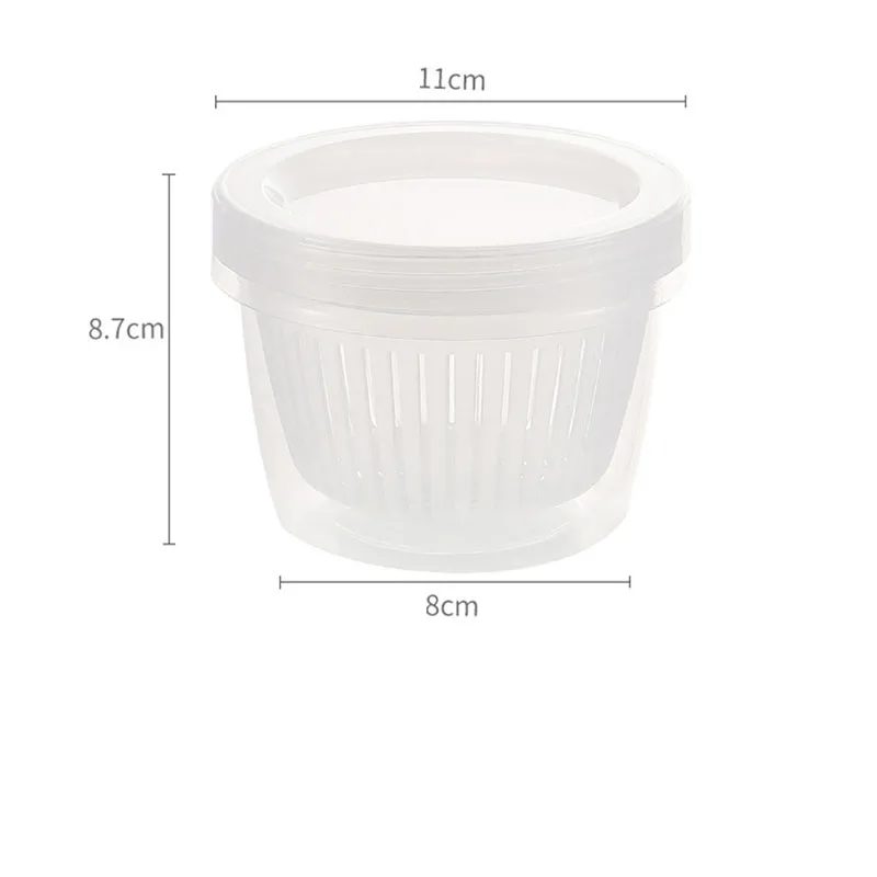 

5PCS Kitchen Storage Box Fresh Keeping Box Refrigerator Fruit Vegetable Drain Crisper Kitchen Storage Containers With Lid