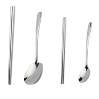2 set 304 stainless steel chopsticks spoon tableware set adult children stainless steel chopsticks spoon tableware combination