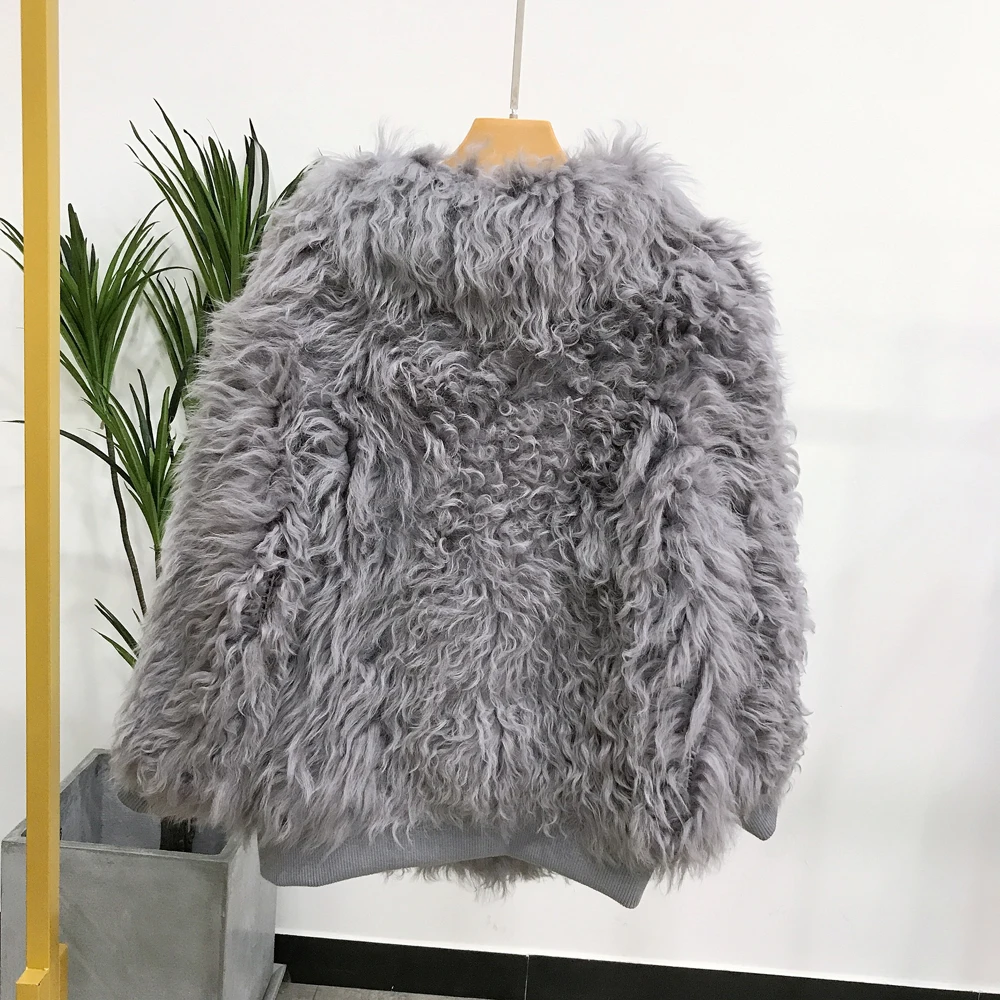 AU1046 серого цвета 2020 Бразильская зимняя стильная пушистая фабричная Шуба с