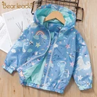 Bear Leaderпальто для девочек новые весенние детские куртки для девочек модные пальто с героями мультфильмов одежда с капюшоном и длинными рукавами одежда для детей от 3 до 7 лет