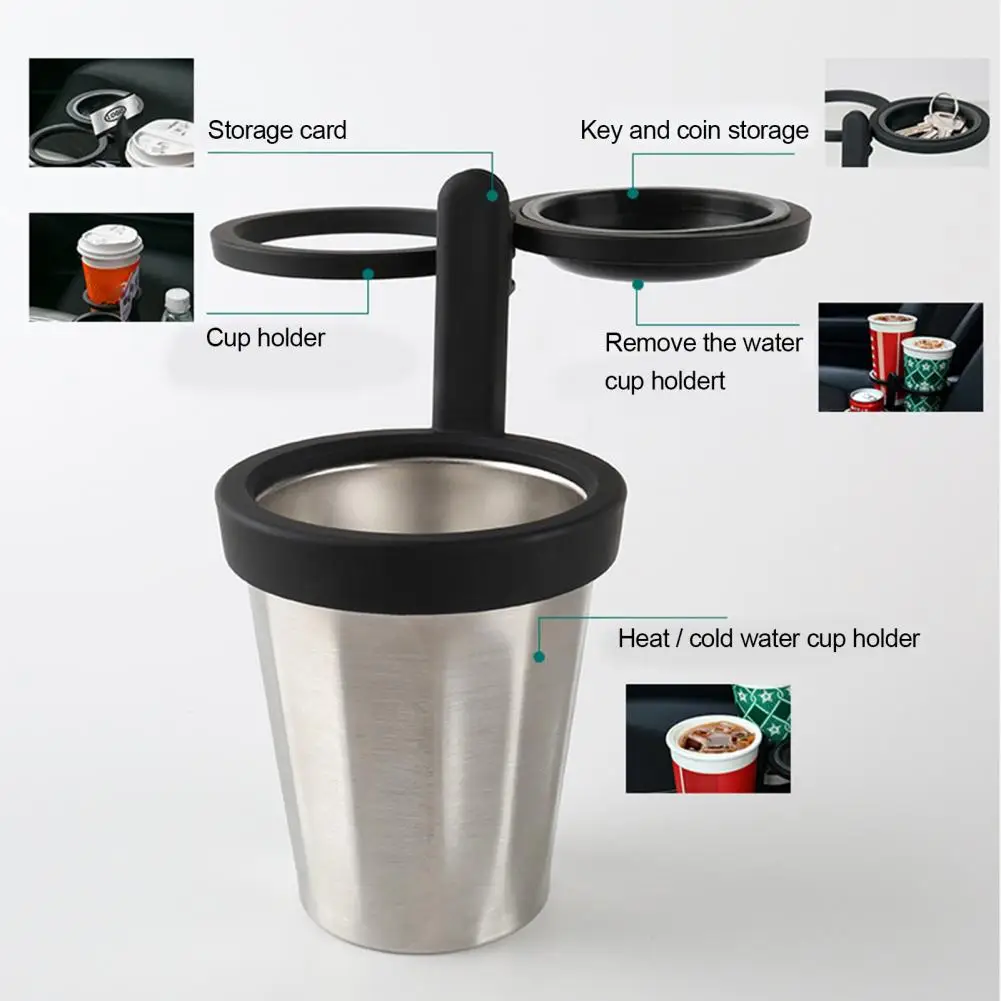 

Stainless Steel Multi-function Car Extension Bottle Drink Holder Auto Accessory