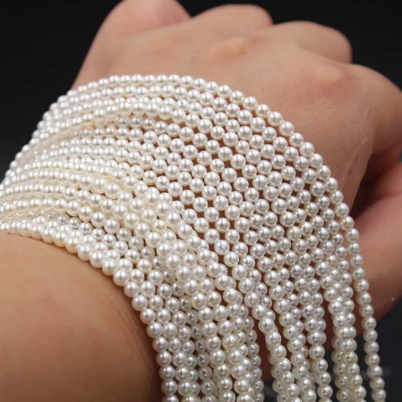 Натуральный белый жемчужный Круглый свободный бисер 15 7 дюйма для изготовления