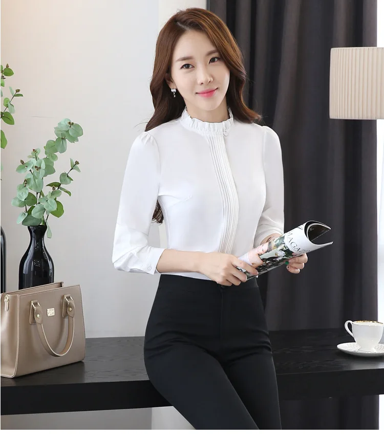 white shirt IZICFLY осень весна женские костюмы с брюками офисная форма стиль Деловые женские брючные костюмы пиджак в офисном стиле комплект плюс размер - Цвет: white shirt