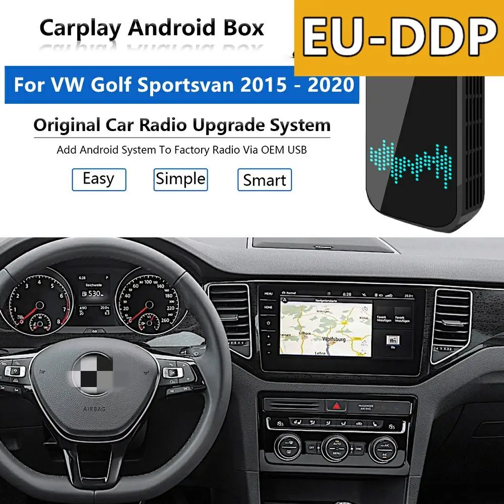 

Radio Carplay upgrade Android Auto Audio For Volkswagen Golf Sportsvan 2015 - 2020 Apple Wireless AI Box Car Multimedia Player