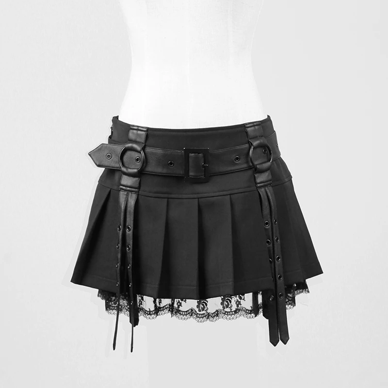 

Sexy Girl Pleated Skirt Club Party Mini Skirts Women's Gothic Lolita Short Skirt Korean Steampunk