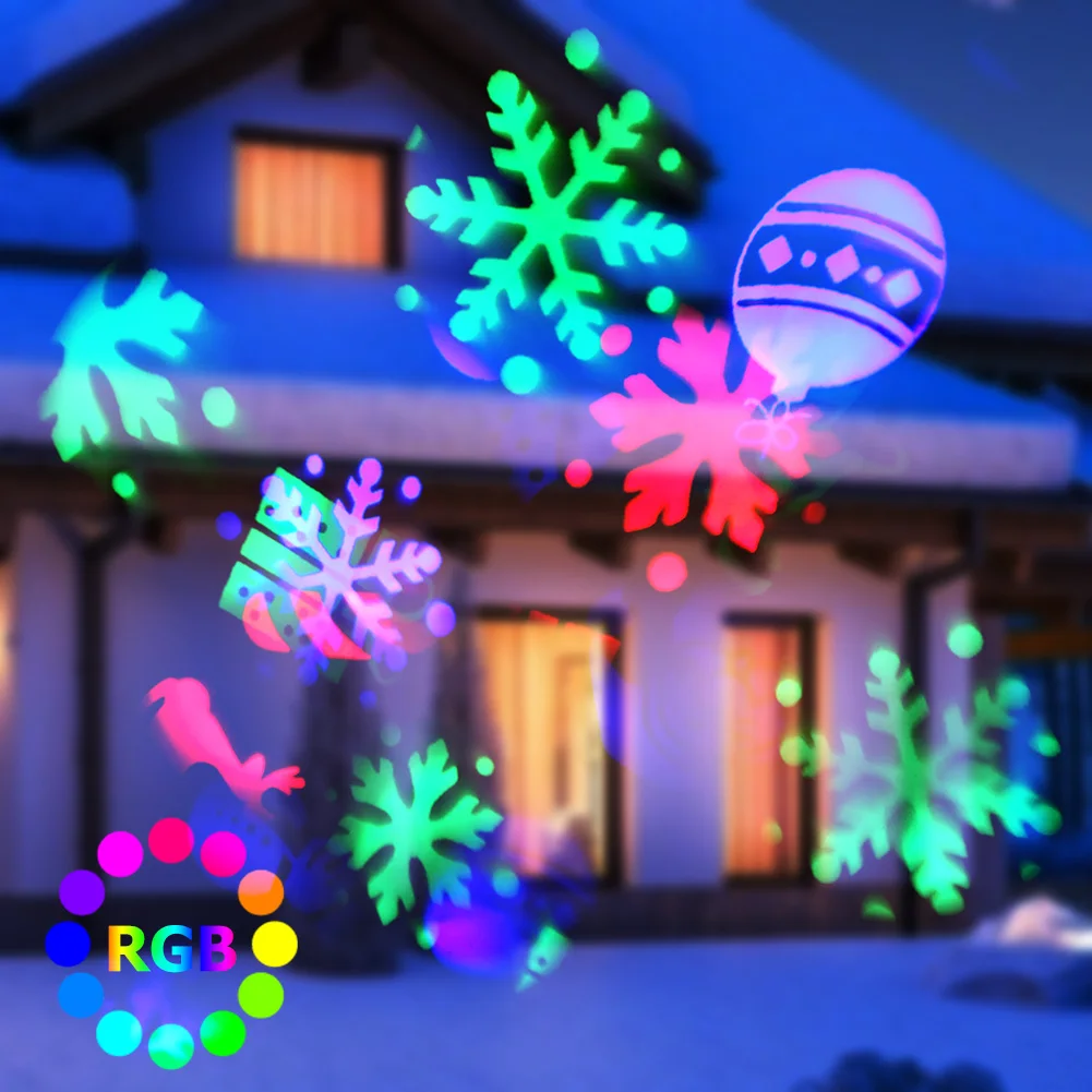 

Christmas LED Projection Light Glowing 4 Patterns Lamps Xmas Indoor Car Wonderful Christmas Decoration for Home