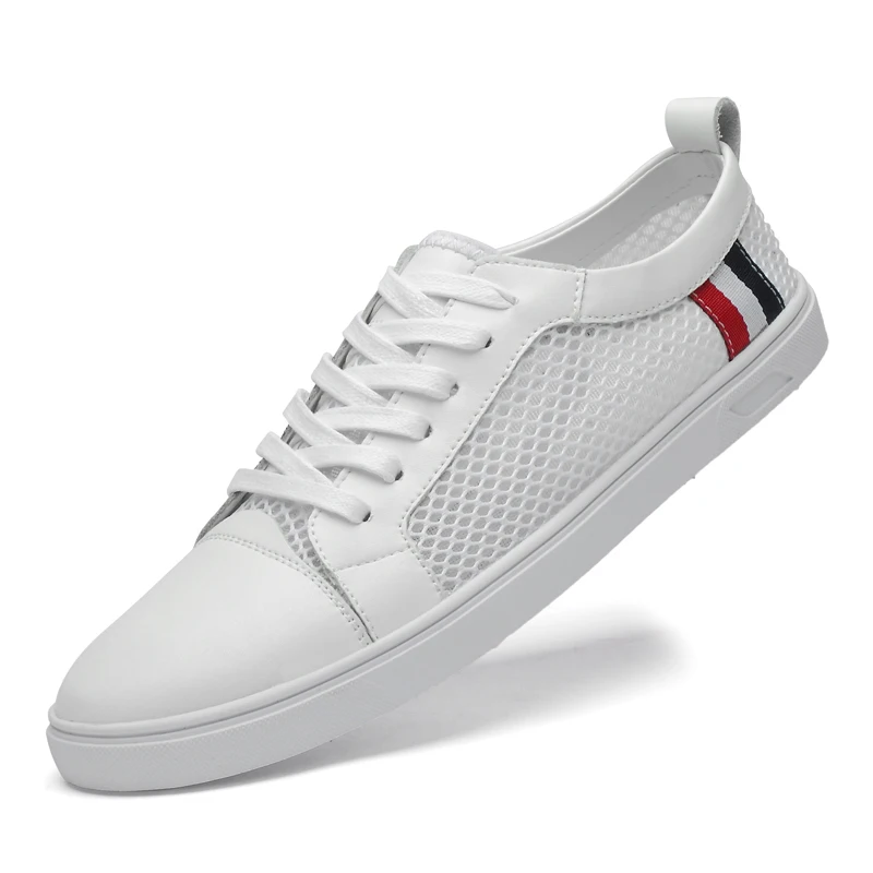 Мужские кроссовки из натуральной кожи Сетчатые Дышащая прогулочная обувь