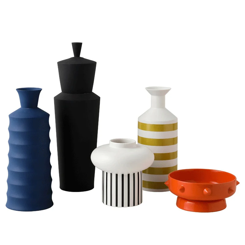 Современная Минималистичная полуручная креативная керамическая ваза