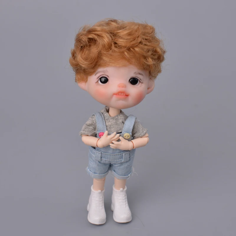 Кукольный парик 1/8 BJD Короткие вьющиеся волосы мягкое волокно естественный цвет