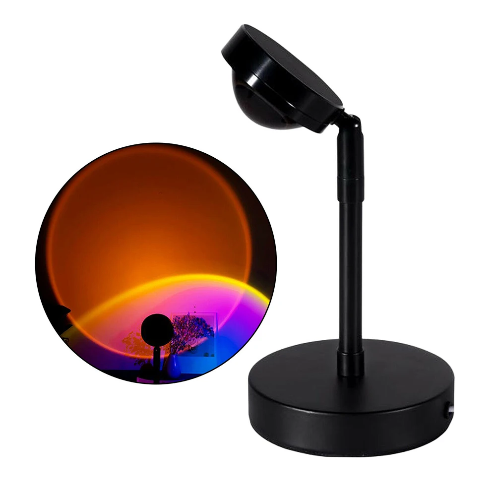 

USB Colorful Projector Rainbow Sunset Projector Atmosphere LED Night Light Home Coffe Store Background Wall Decoration Lamp