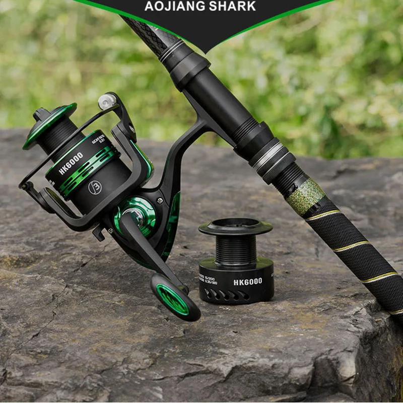 

Metal Fishing reel spinning with spare spool 6+1BB spinning reel double spool 1000 - 7000 carp fishing 5.2:1 metal coil