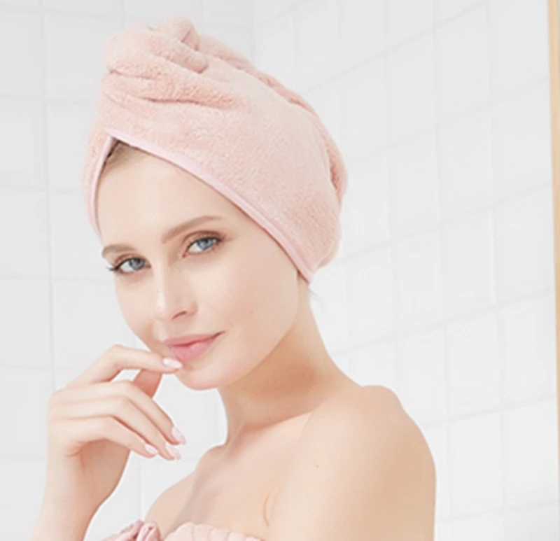 Банное полотенце для волос быстросохнущее женское банное мягкая шапочка душа
