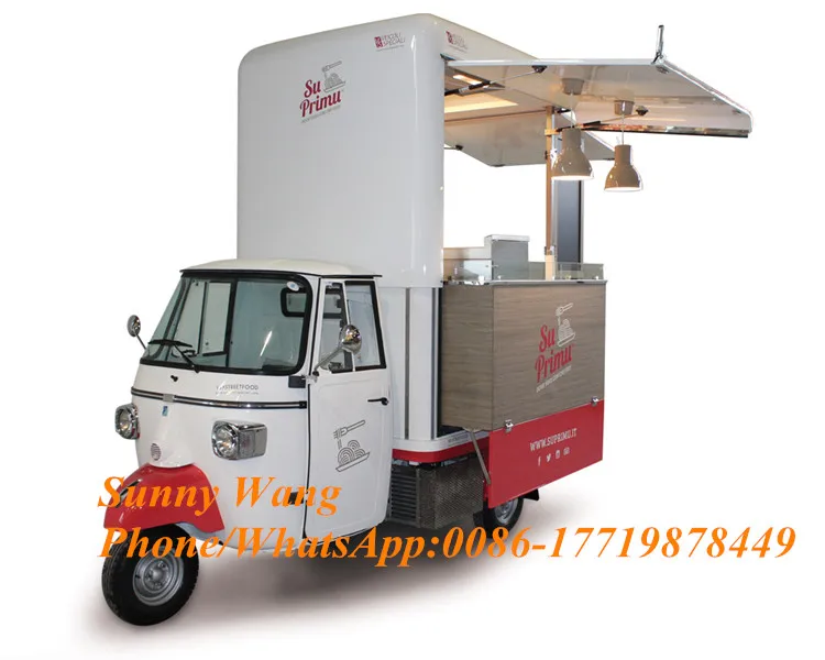 

fast food food van food diner truck Piaggio Ape 3 Wheeler Ape Food Van Truck for Sale