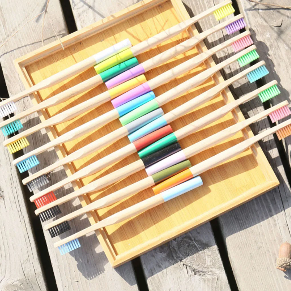 

Pure Bamboo Toothbrush Nylon Oral Cleaning Brush Gentle Charcoal Bristle Teeth Tool