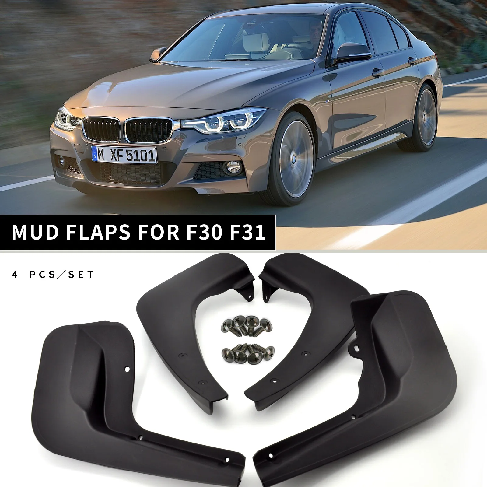 

Car Mud Flaps Mudflaps For BMW 3 Series F30 F31 2012 - 2018 Splash Guards 316i 318 320i 328i 335i OE# 82162218983 & 82162218984